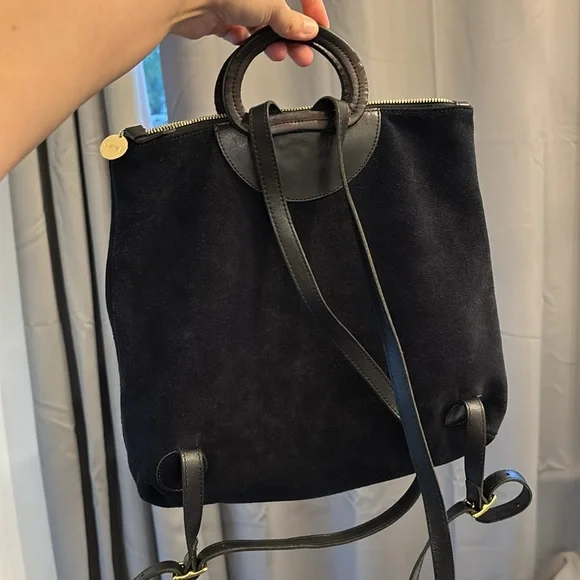 Clare V Marcelle Suede Backpack in Navy